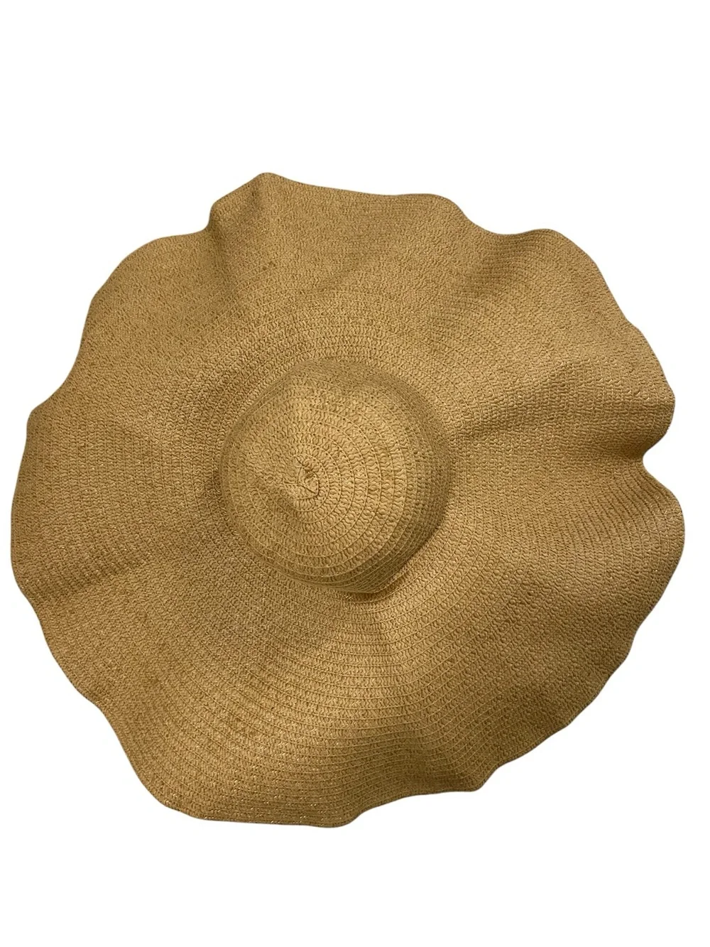 Oversized Straw Floppy Sun Hat in Tan